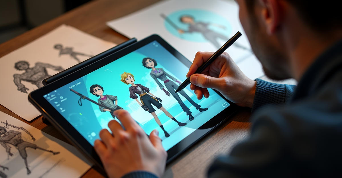 Ilustrasi Pengembang Game Indie Mendesain Visual Unik