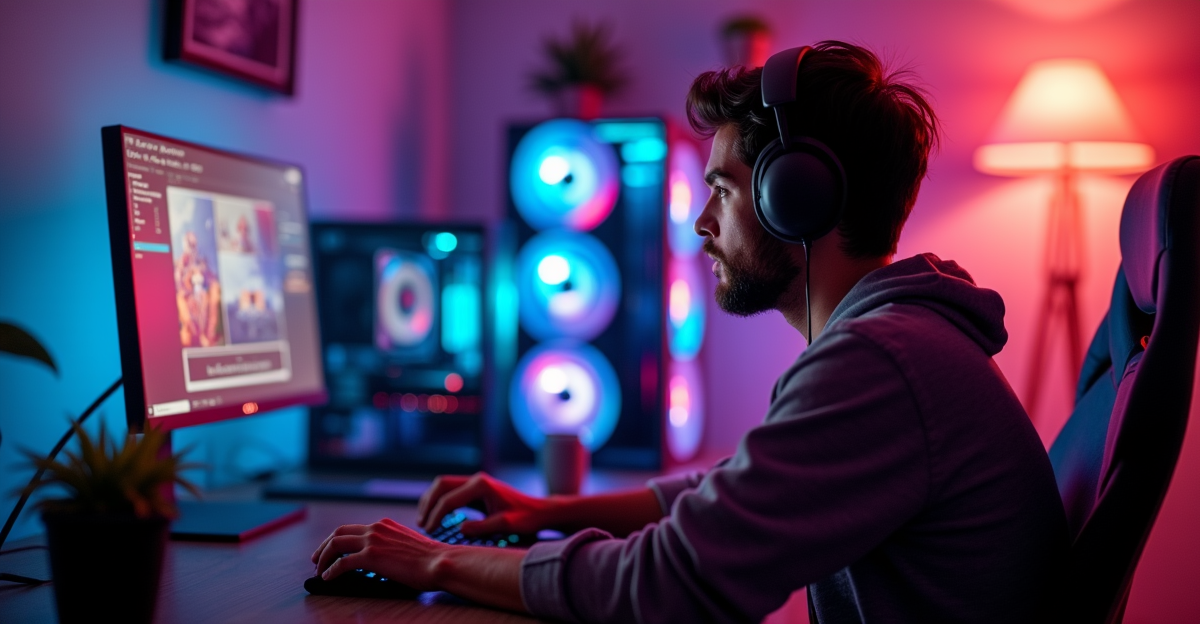 Gamer building PC in PC Building Simulator 2